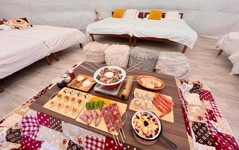 冬季限定】こたつde鍋×グランピングプラン | RIVERSIDE GLAMPING Nuts