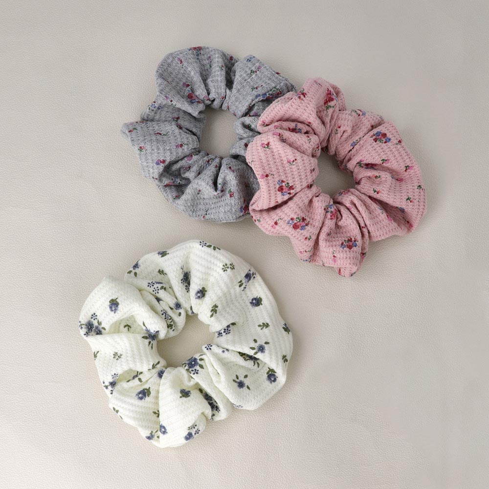 シュシュ ワッフル風 花柄 フラワー ヘアゴム ヘアポニー – OSEWAYA