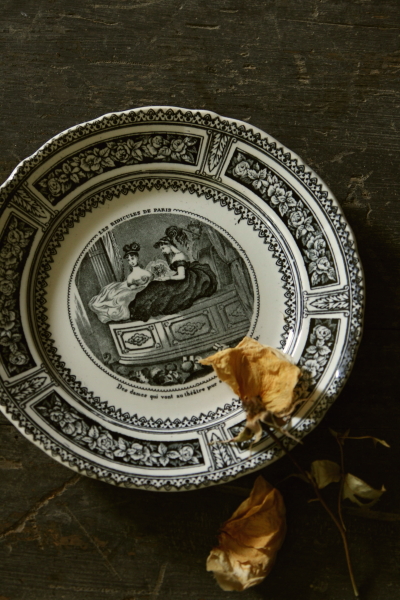 アンティーク絵皿 フランス 風刺画 【Antiques Truffle 京都 鹿ケ谷】