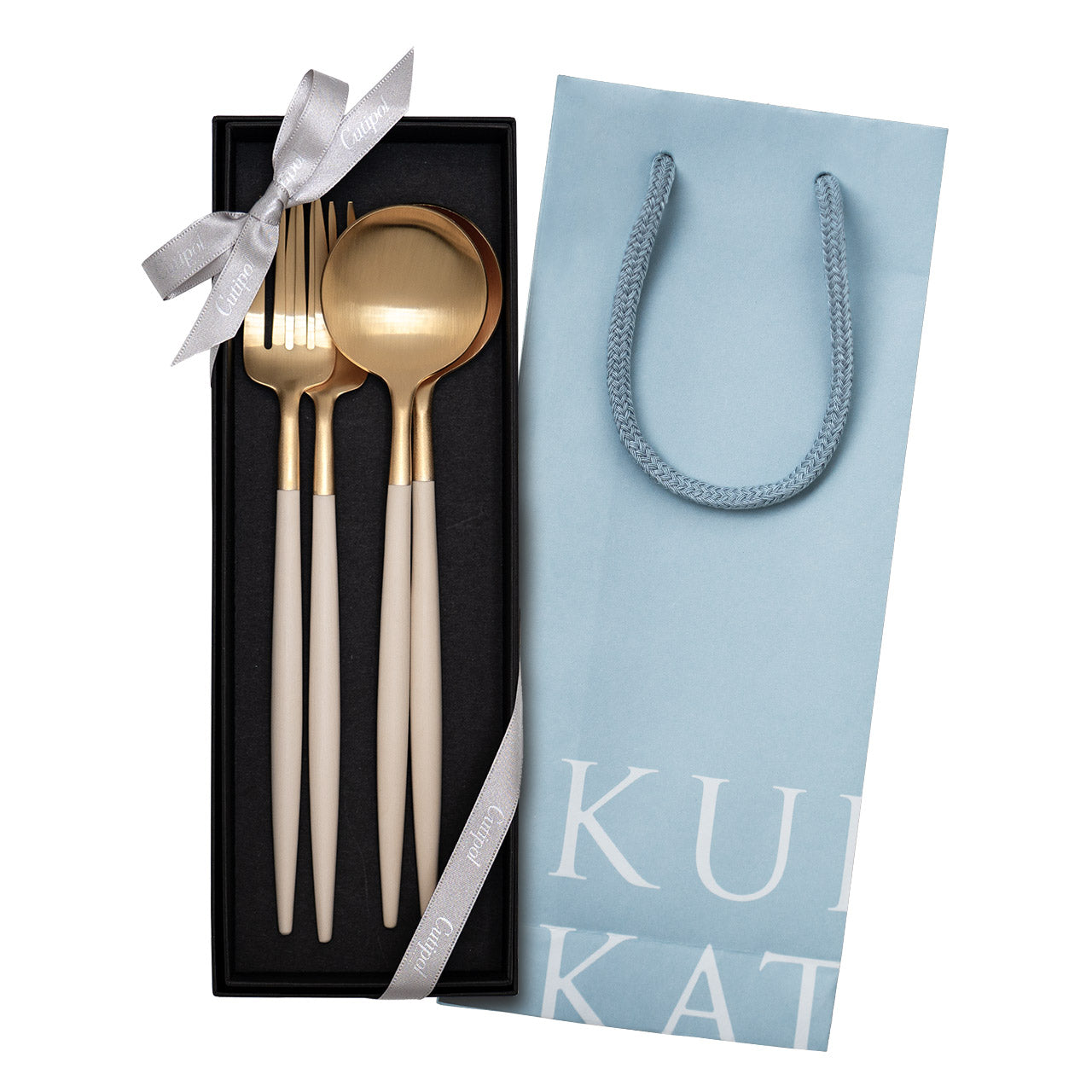 クチポール GOA/ゴア ディナー 4本 ギフトセット アイボリーゴールド