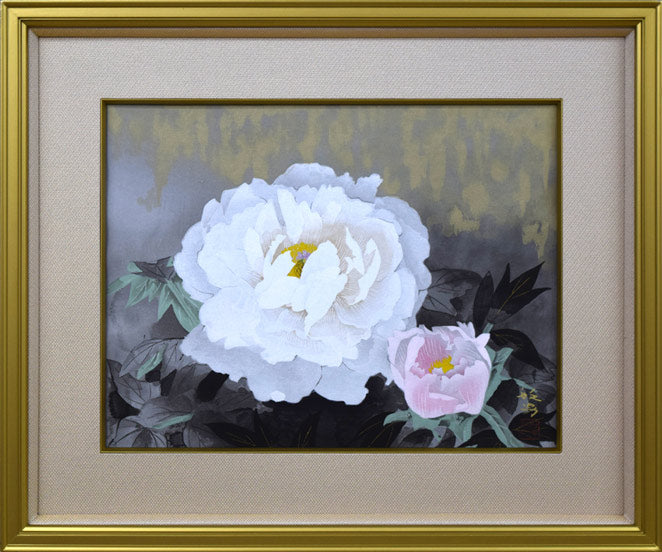 松尾敏男「牡丹晨光」木版画 絵画買取・販売の小竹美術