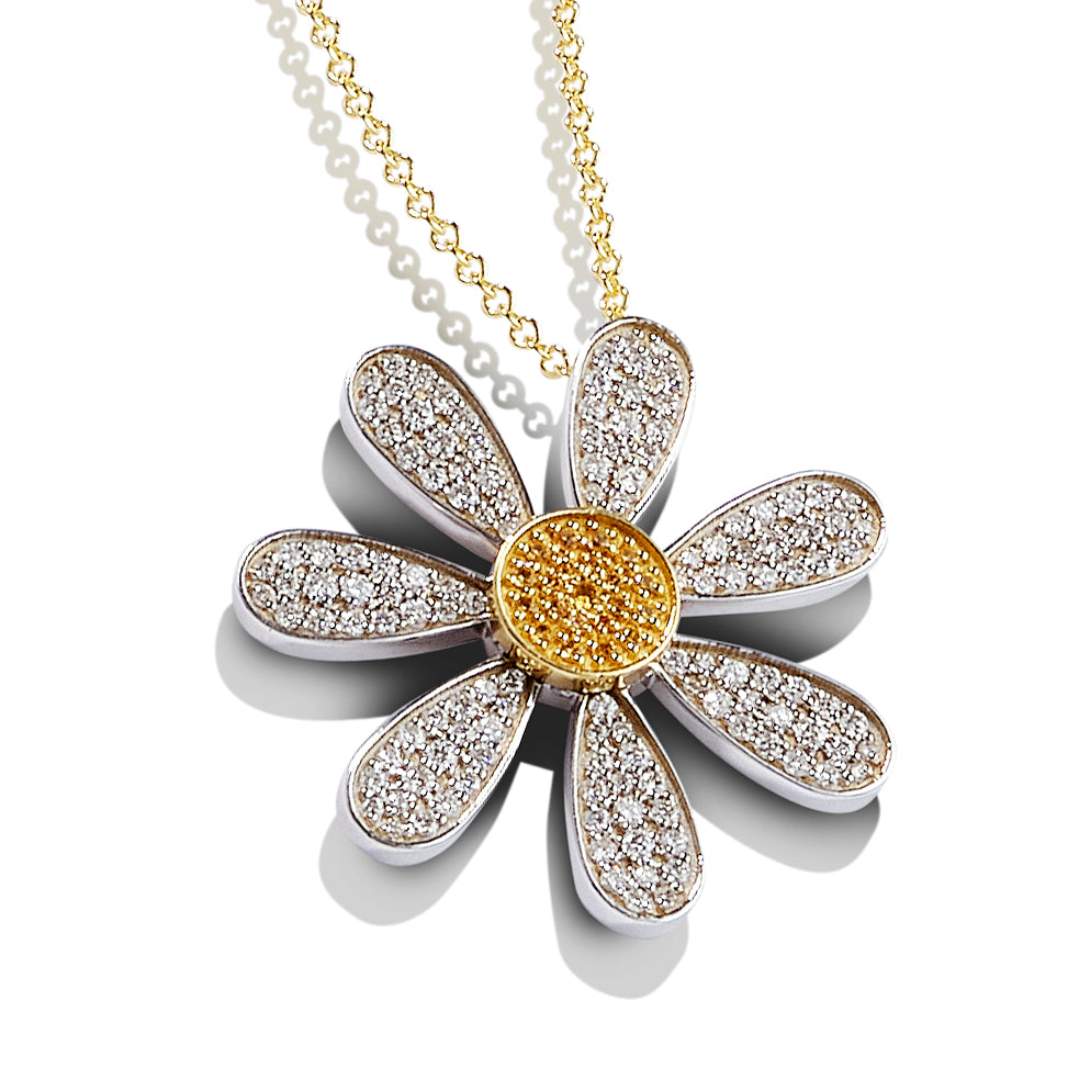 Large Daisy Pavé Pendant | Kristin Ohmstede