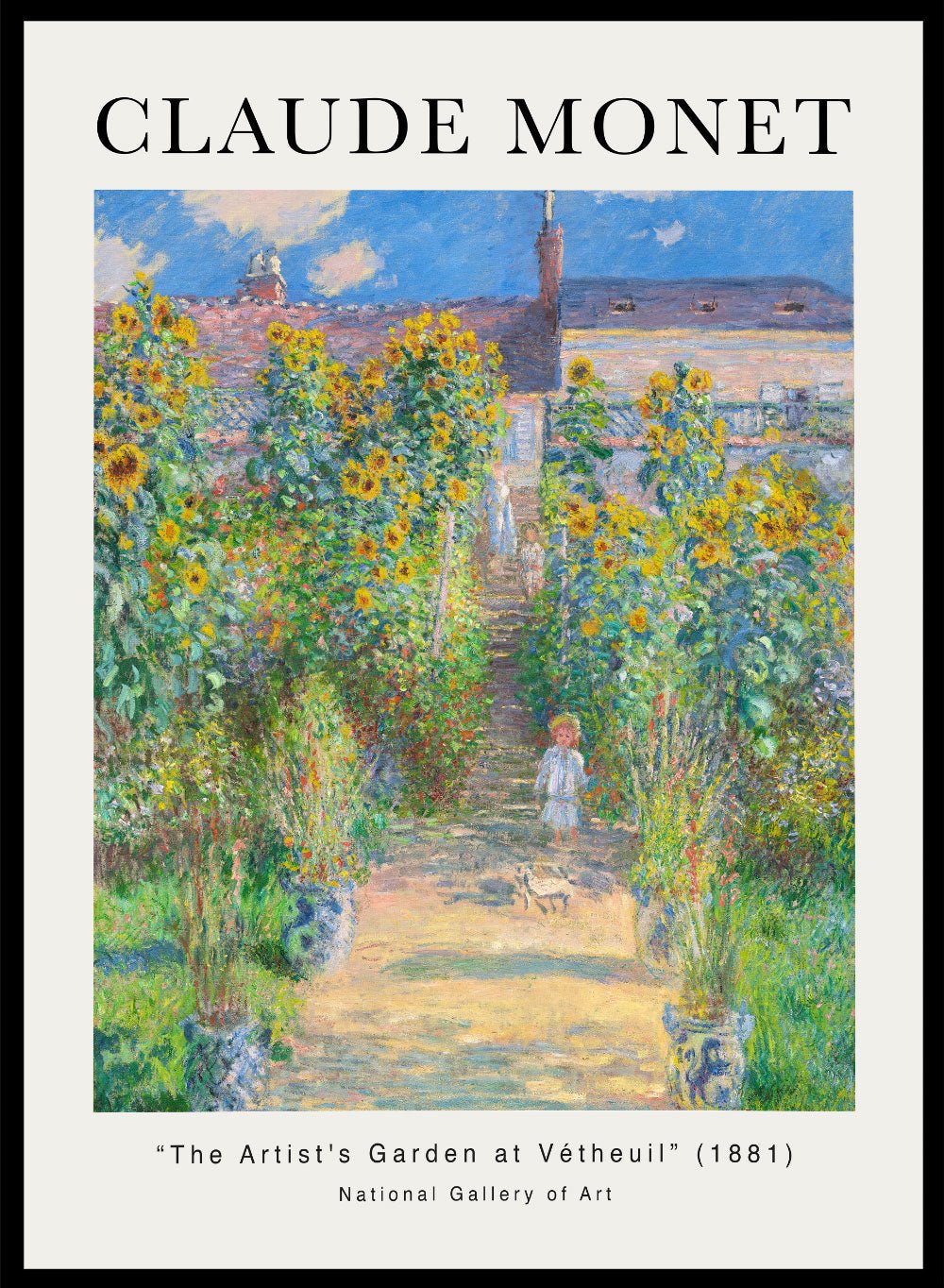 Claude Monet The Artist's Garden at Vétheuil 1881 Vintage Poster