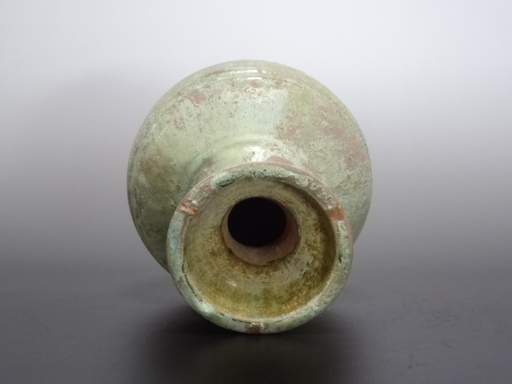 漢 緑釉 銀化小壺 仙遊洞