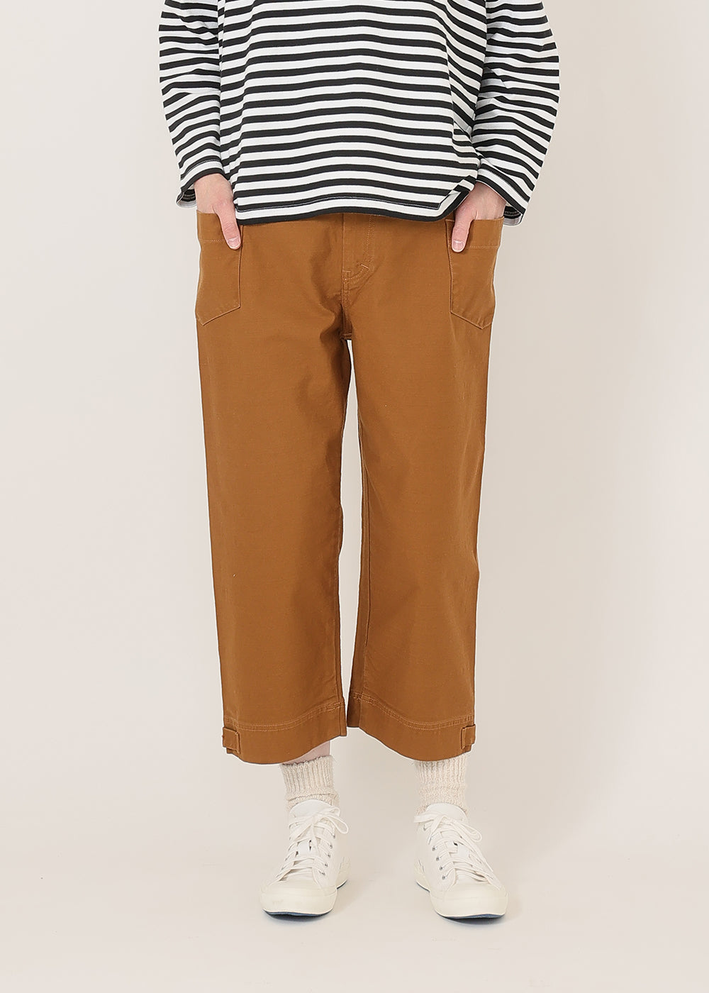 ムラ サテンストレッチ 8分パンツ│to touch