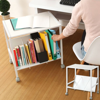 ファイルワゴン 1段 本棚 ラック キャスター付き収納 おしゃれ ぼん