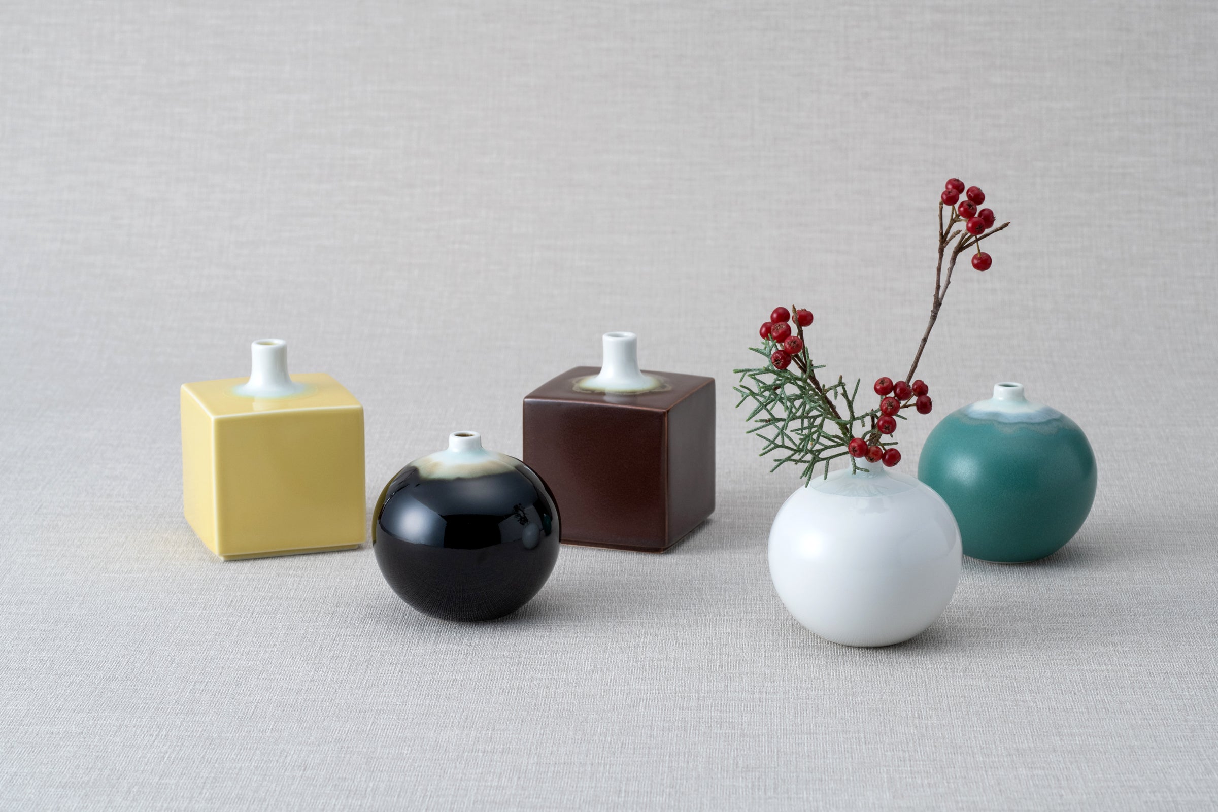 球型ミニ花瓶・角型ミニ花瓶 - MINI VASE - | 白山陶器直営オンライン