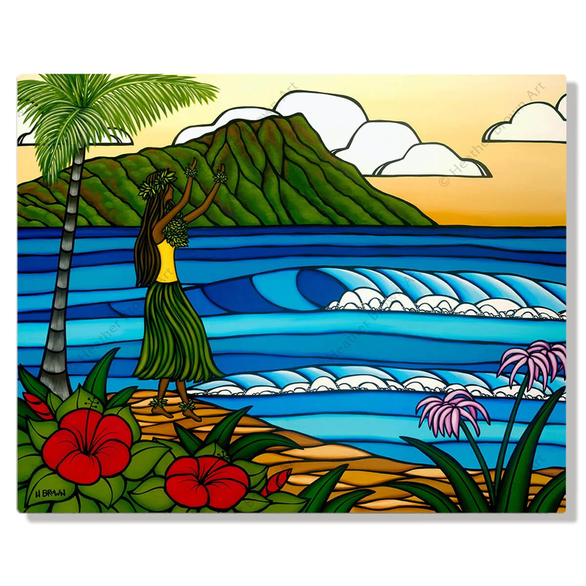 Hula Girl - Metal Prints - Heather Brown Art