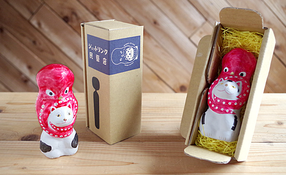 山形県米沢市の相良人形「猫に蛸」ver.JETLINK｜ジェットリンクの民芸