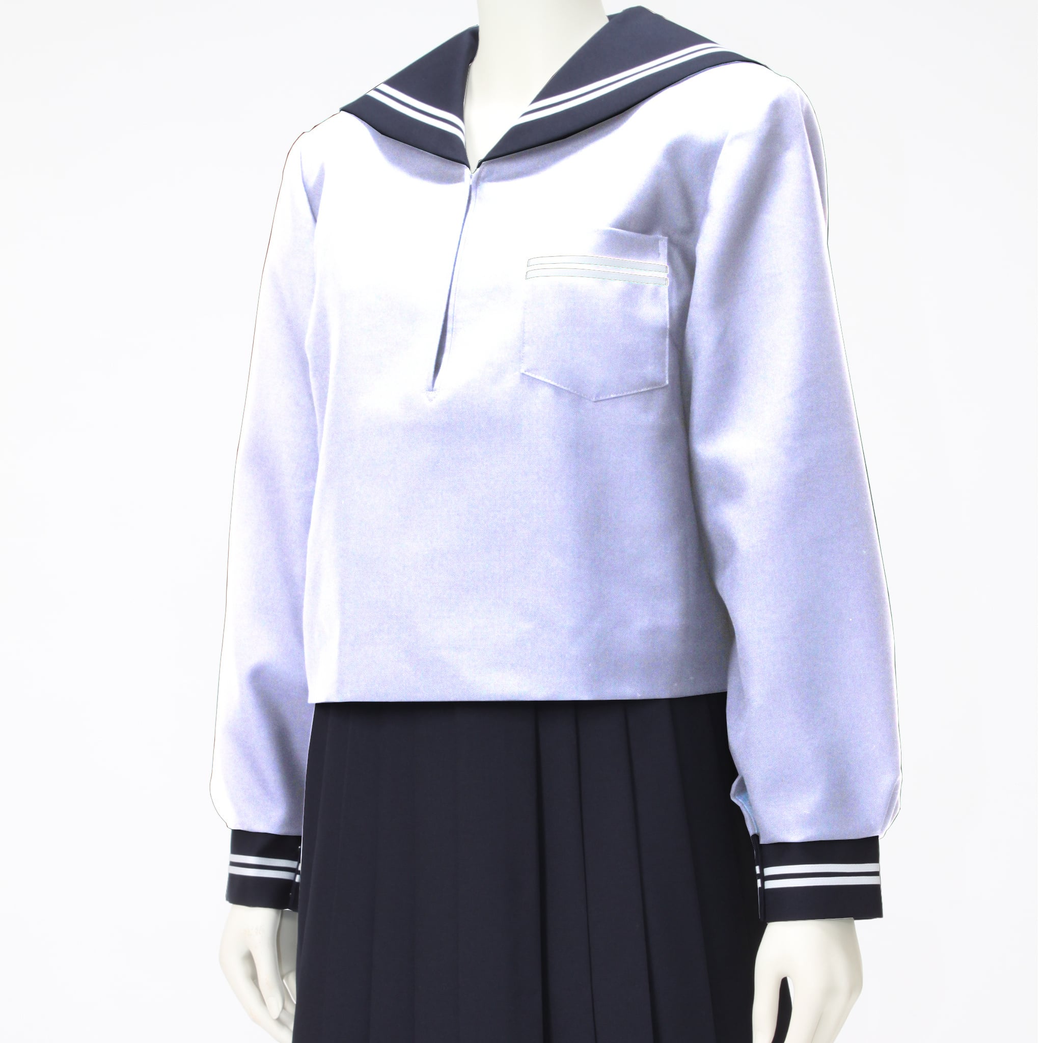 夏セーラー服（紺衿） 胸当てなし型