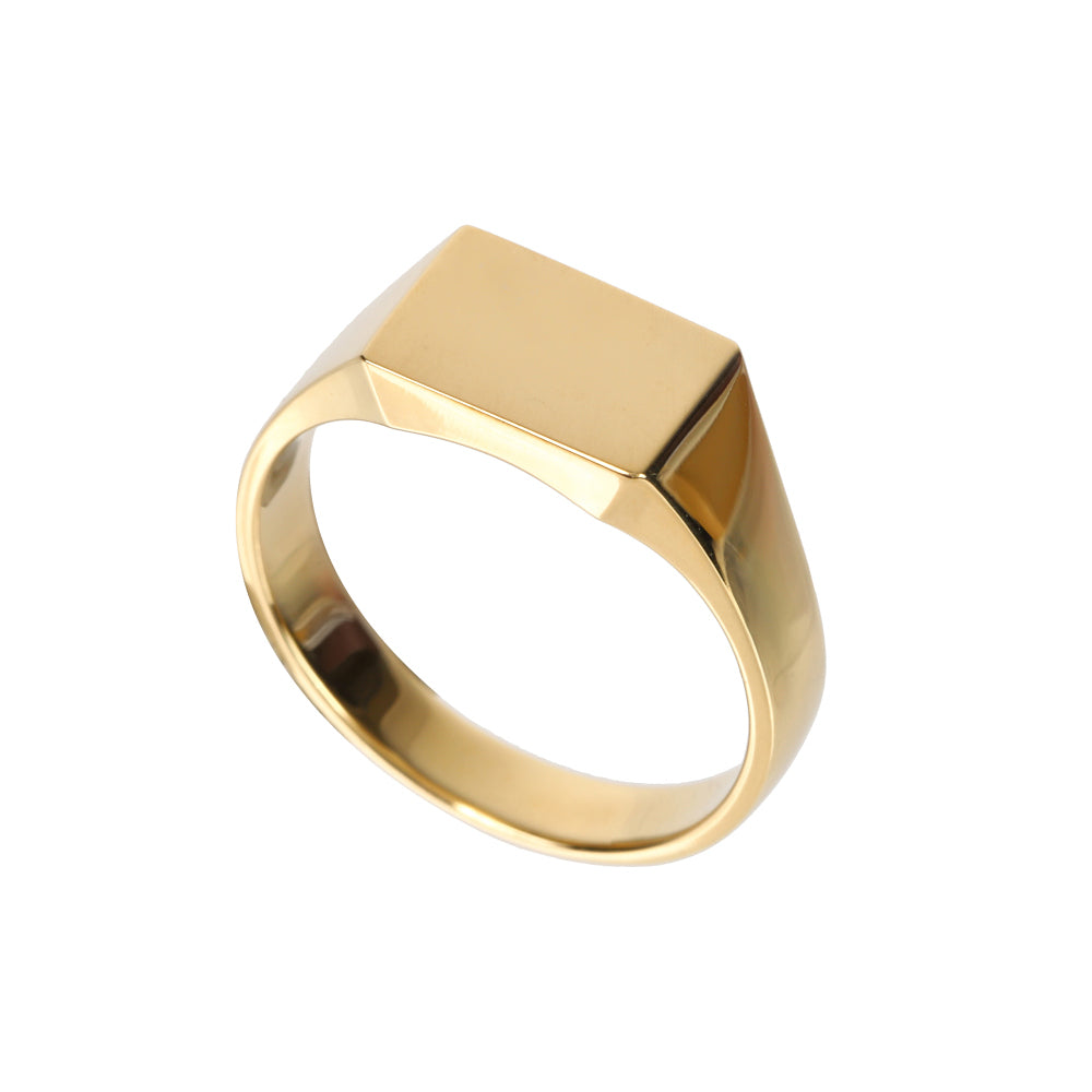 K18リング(7~14号/ユニセックス/シグネット/スクエア)《WRGY4117