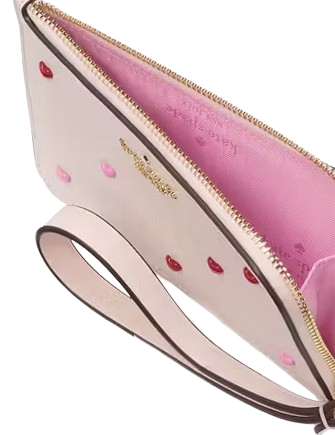 Kate Spade New York Lucy Heart Studs Small L-zip Wristlet