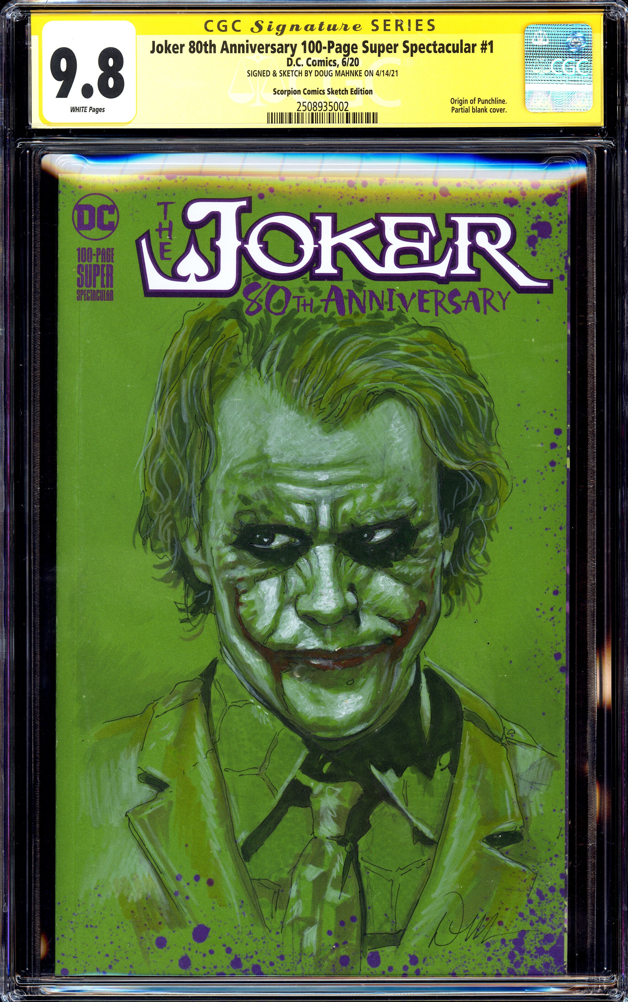 HEATH LEDGER JOKER CGC SS 9.8 by Doug Mahnke – Carnivore Comics