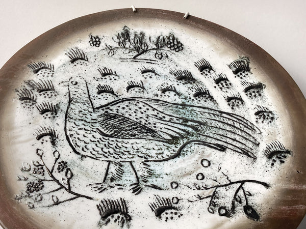 Oiva Toikka - Fauna Farma plate with lynx Nuutajärvi glass design