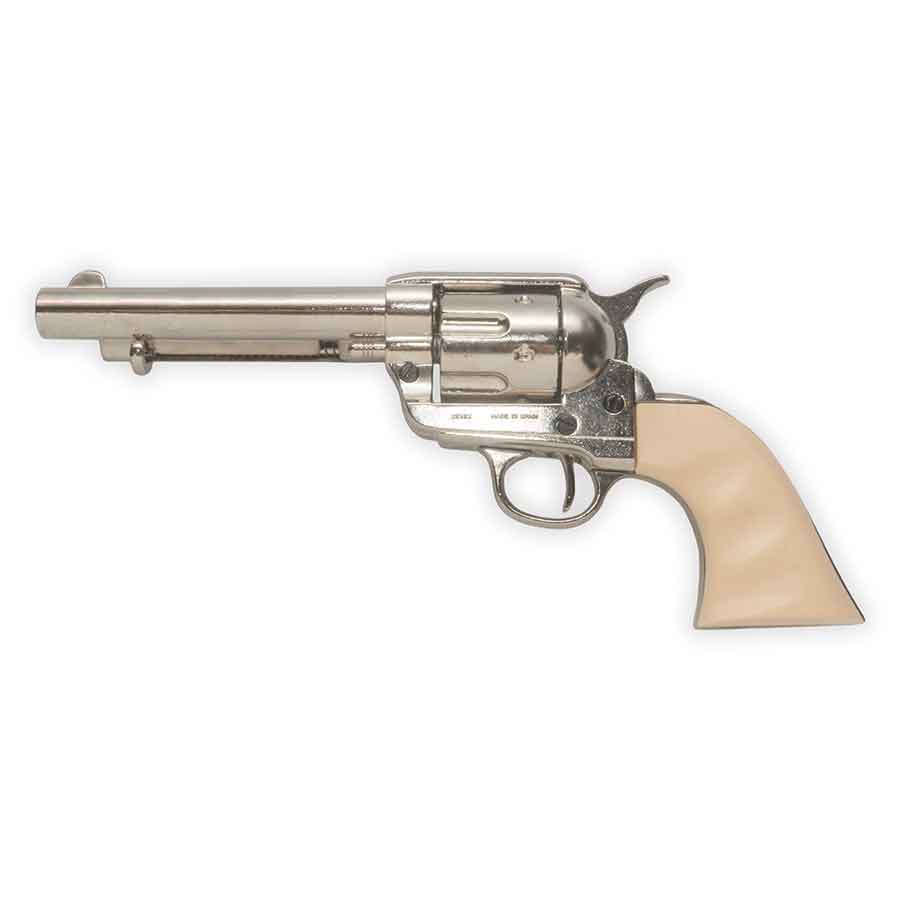 Western Peacemaker Revolver Replica – Nickel Finish, Ivory Grips