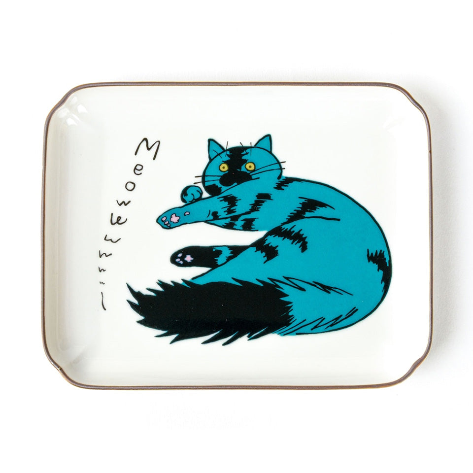 ネコ・ジェラシー 長角皿 猫柄 プレート 小皿 食器 KUTANI SEAL