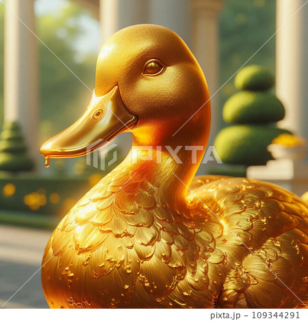 とある庭園の金のアヒルのイラスト素材 [109344291] - PIXTA