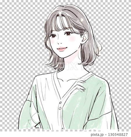 水彩画・手描き風の女性・女の子のイラスト素材のイラスト素材