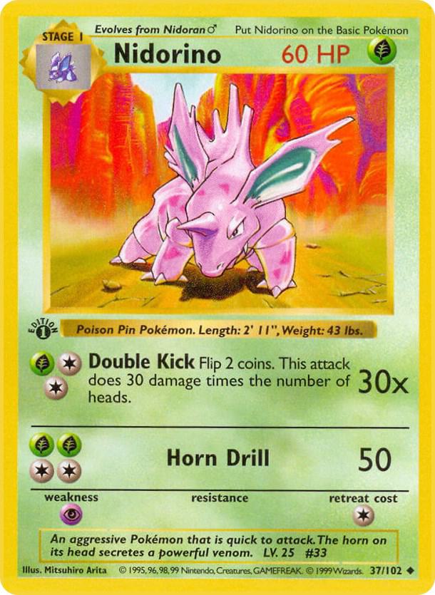 Nidorino - Base Set (Shadowless) - Pokemon - TCGplayer.com