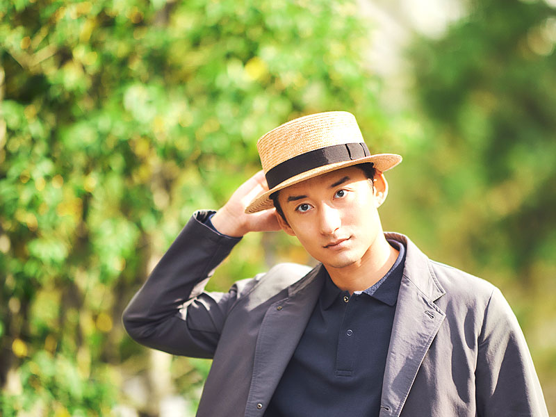 田中帽子店×小島屋 】武州正藍染リボン 紳士用 カンカン帽 紳士用帽子