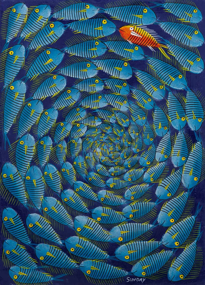 魚の群れ - ティンガティンガオンラインショップ