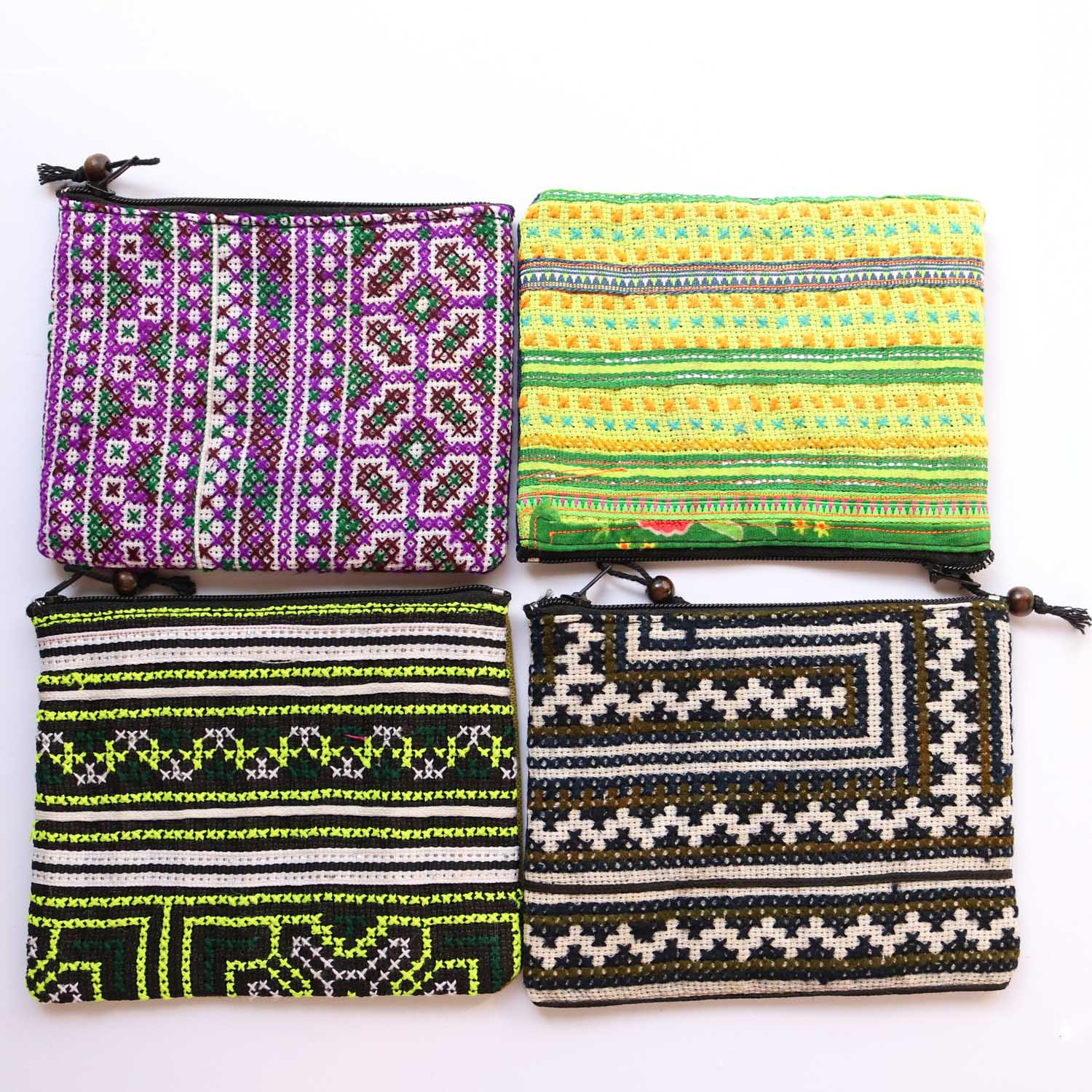 モン族 刺繍 ポーチ｜タイ・チェンマイ直輸入 ハンドメイド 民族柄