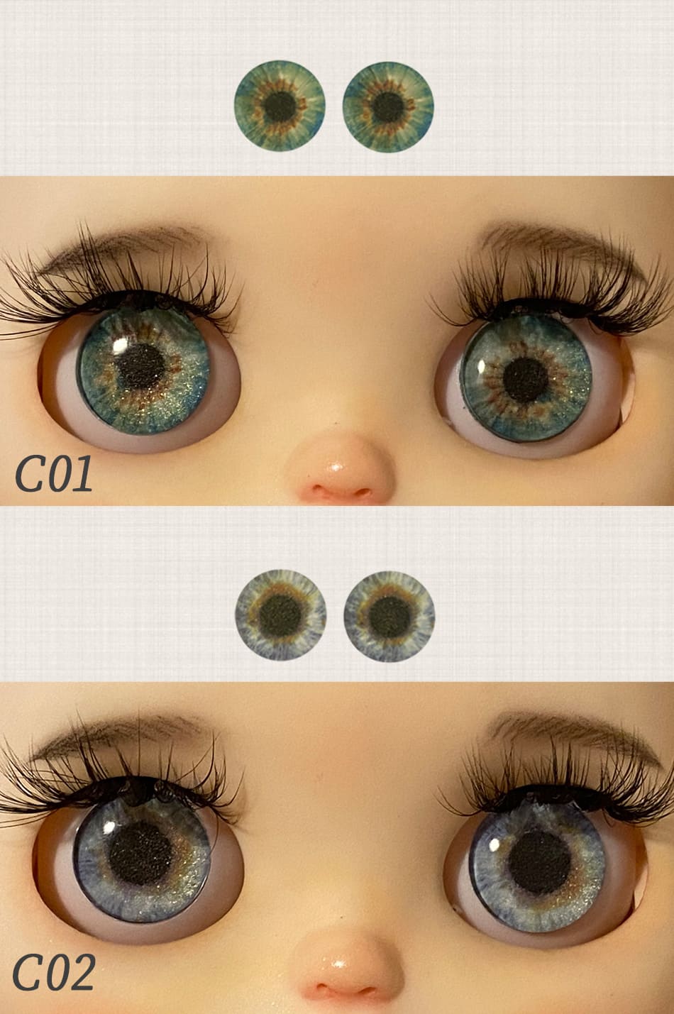 楽天市場】【ゴールドグリッターアイ】ブライス アイチップ ガラス