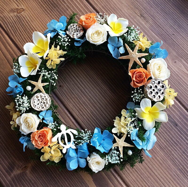 楽天市場】「ハワイアンリース」 プリザーブドフラワー 誕生日