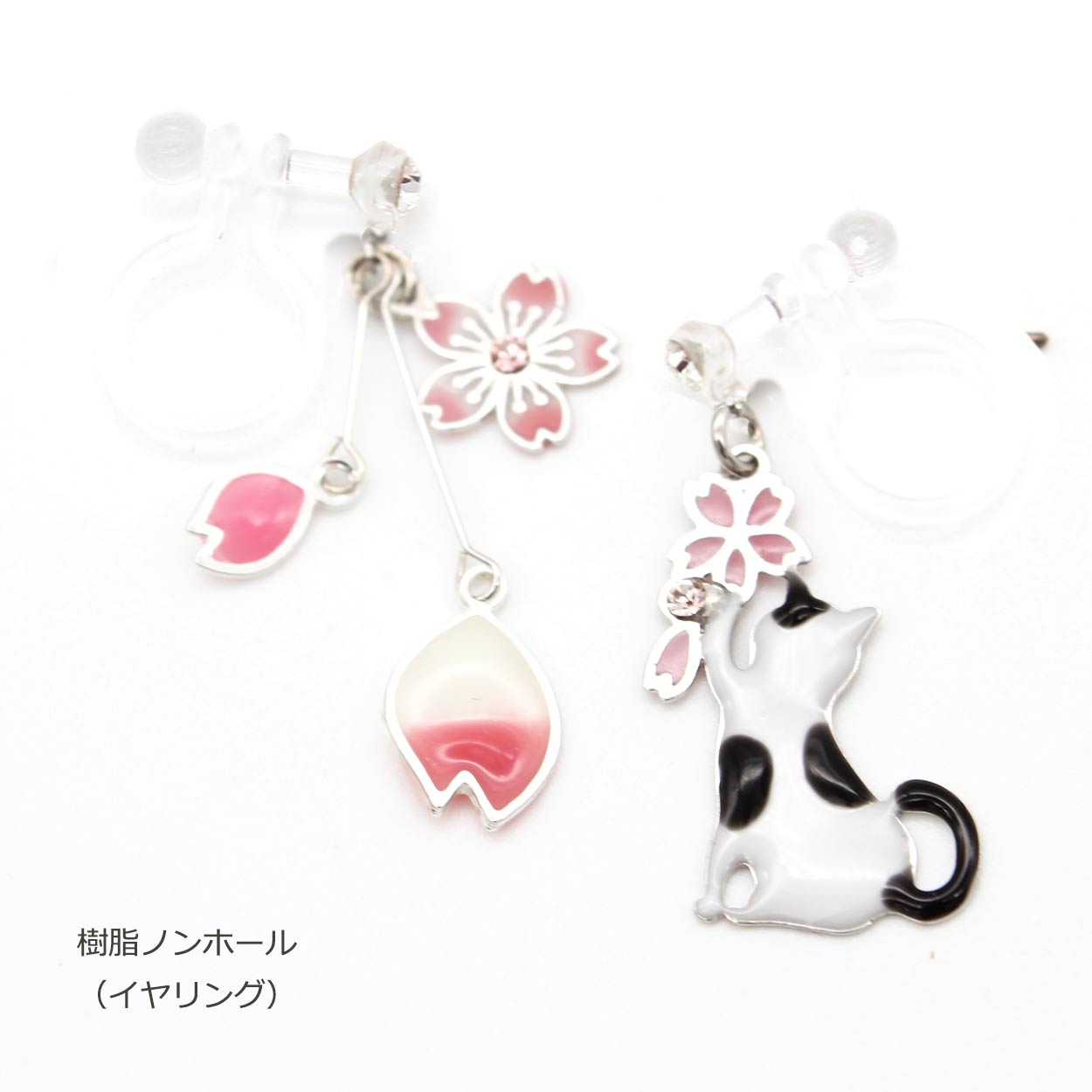 ♡桜とLeafが爽やかSpring猫ちゃんピアス♡