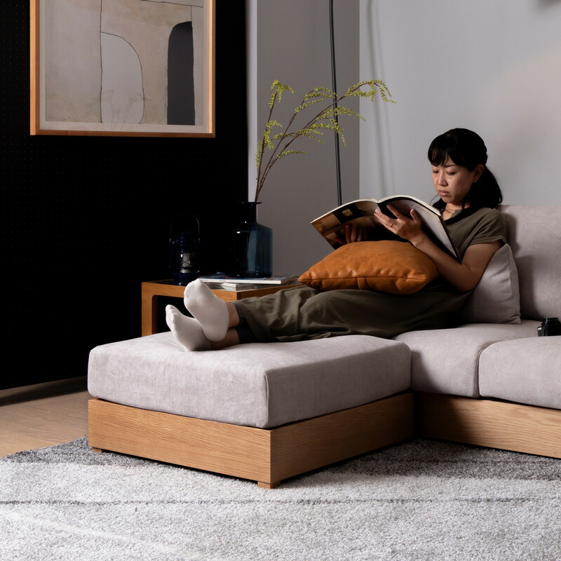 楽天市場】ナチュラル リールソファー専用 スツール オットマン クロス