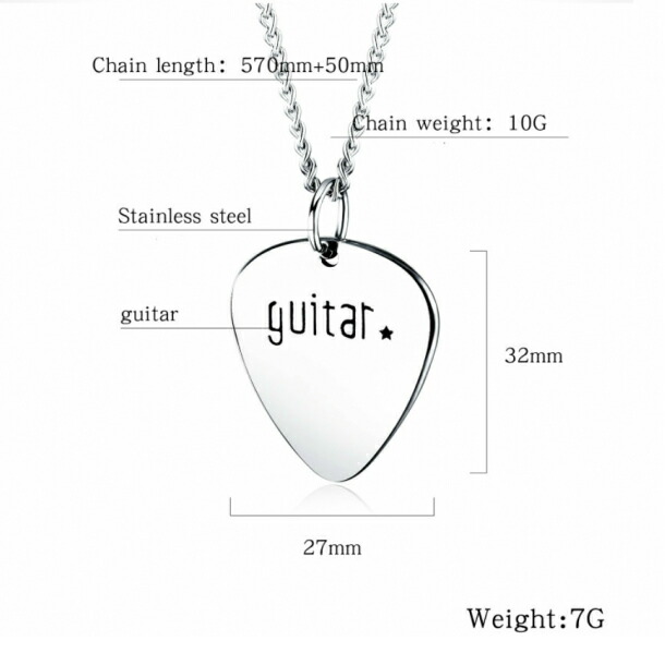 楽天市場】ギターピック ペンダント ステンレス ネックレス メンズ