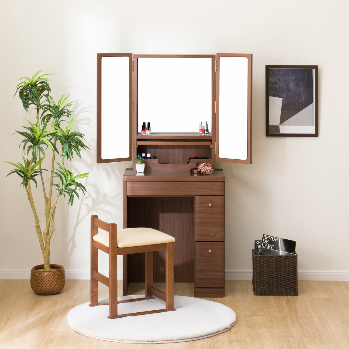 楽天市場】[幅61cm] 三面鏡ドレッサー ( DR2) ニトリ 【配送員設置商品