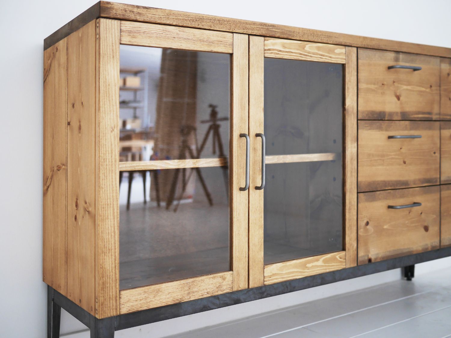 楽天市場】カップボード 無垢 食器棚 ロータイプ サイドボード