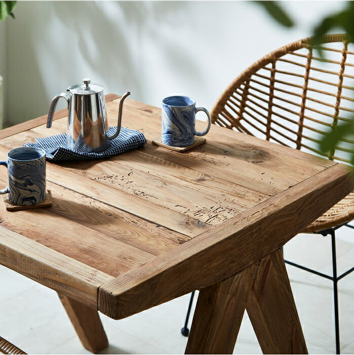 楽天市場】ダイニングテーブル 80cm 古材 古木 2人掛け 2人用