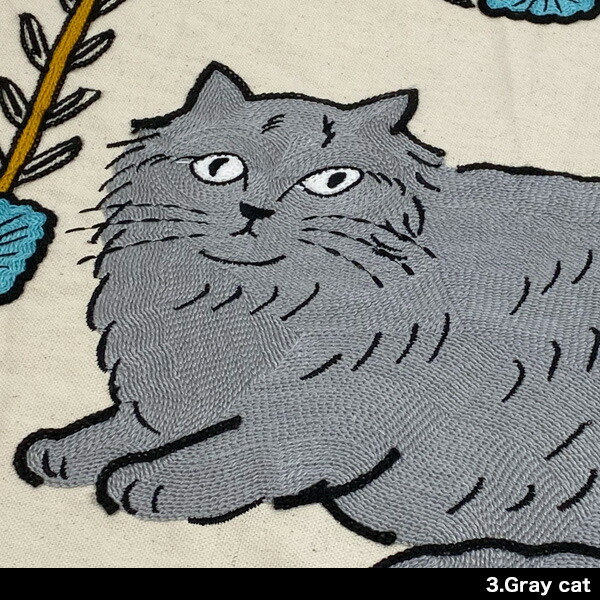 楽天市場】松尾ミユキ エンブロイダリー クッションカバー【猫グッズ