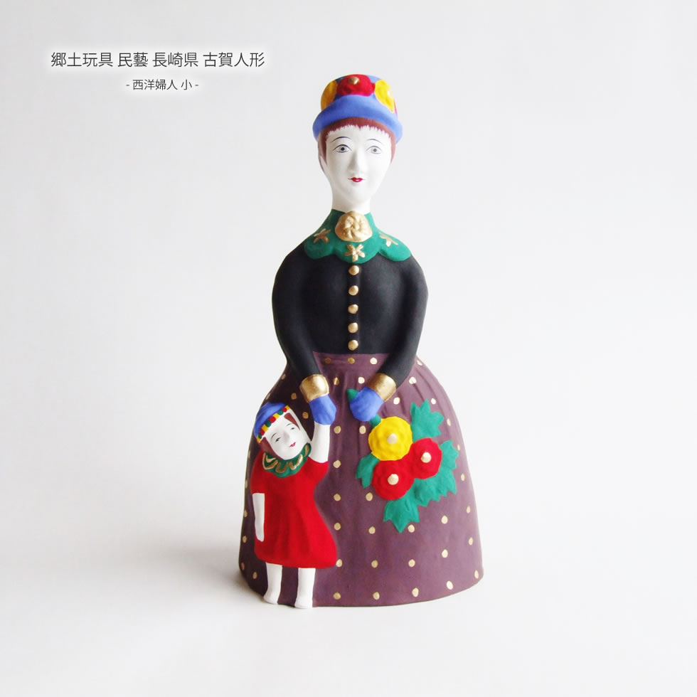 楽天市場】郷土玩具 民藝 長崎県 古賀人形西洋婦人 小 : おまめ