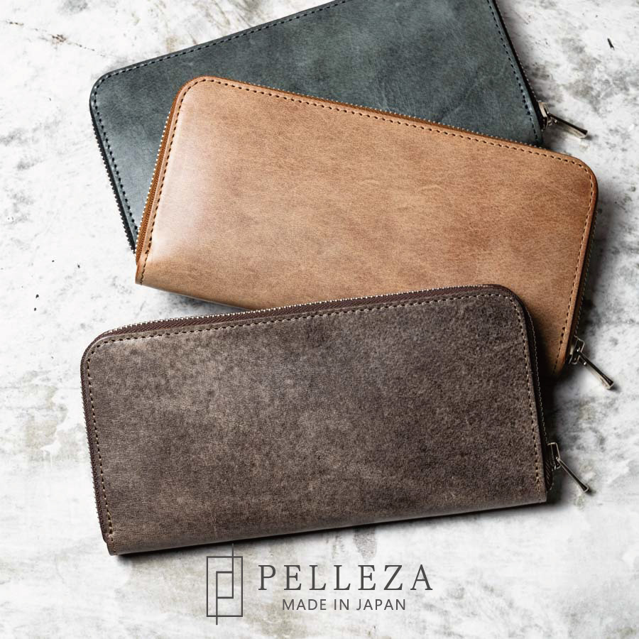 楽天市場】PELLEZA 長財布 メンズ ラウンドファスナー 栃木レザー 本革