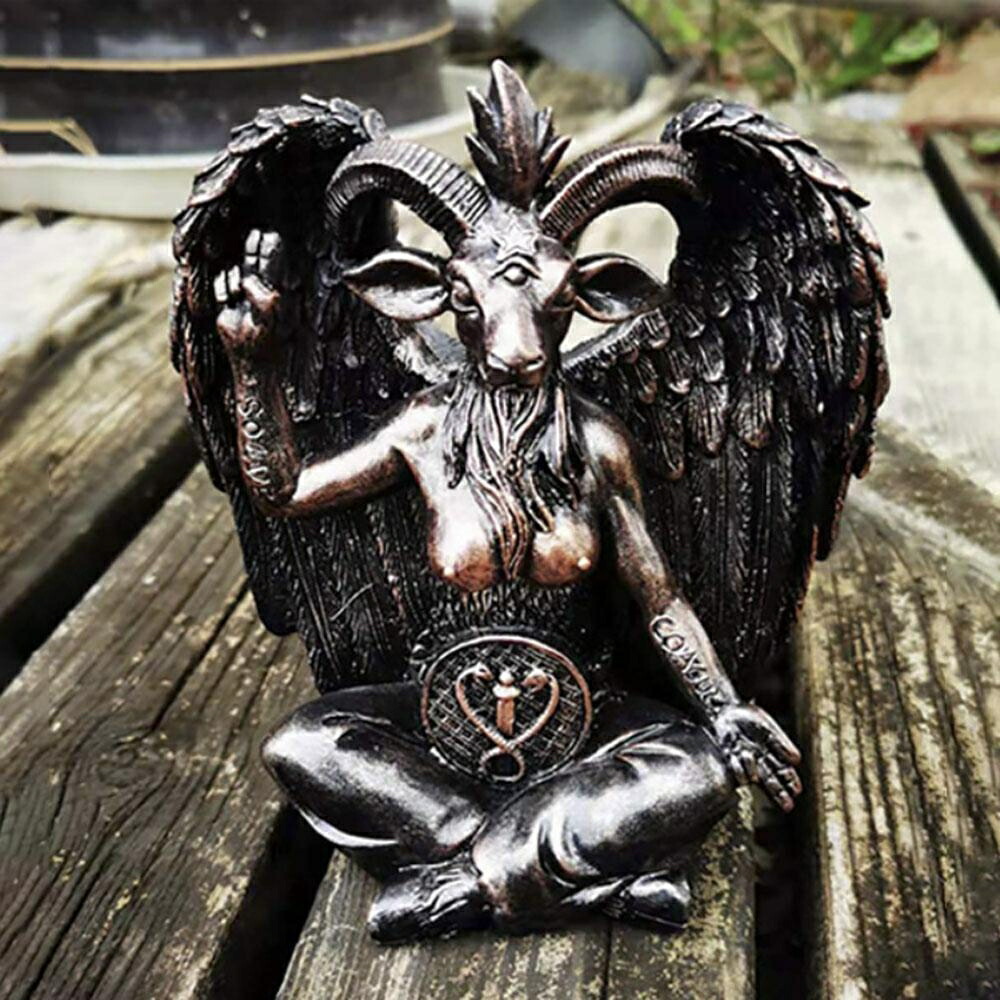 楽天市場】置物 ヤギ 座禅 バフォメット風 悪魔系オブジェ