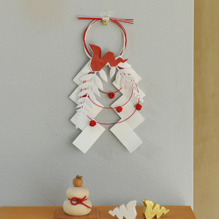 楽天市場】水引紙垂かざり L 日本製 和紙／お正月飾り 玄関 しめ飾り