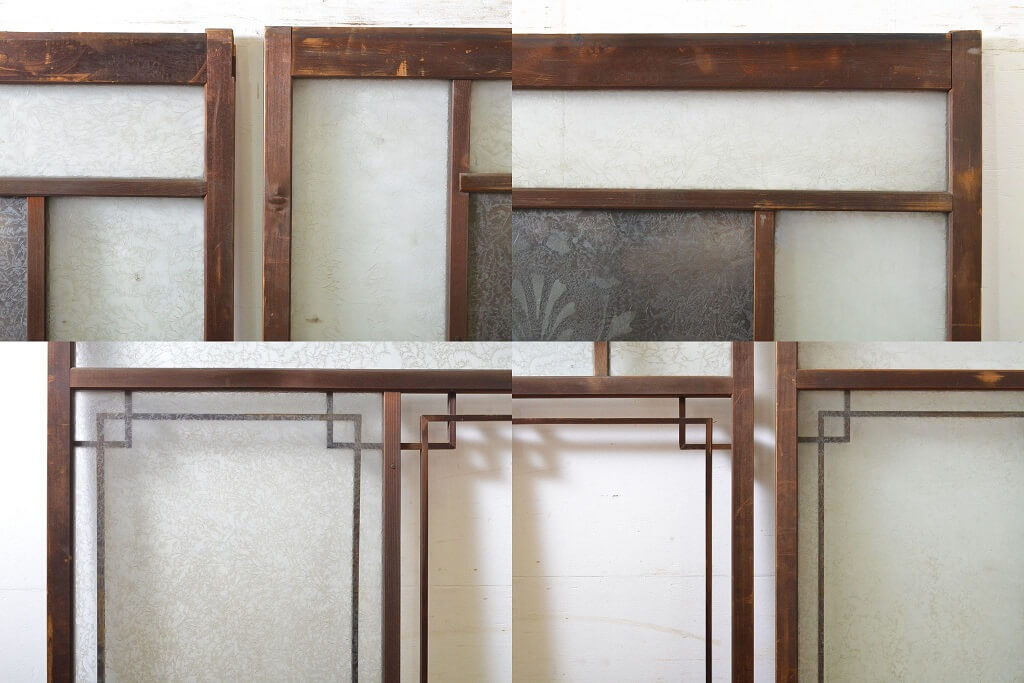 楽天市場】▽現状販売▽ アンティーク建具 ガラス戸 2枚セット 引き戸