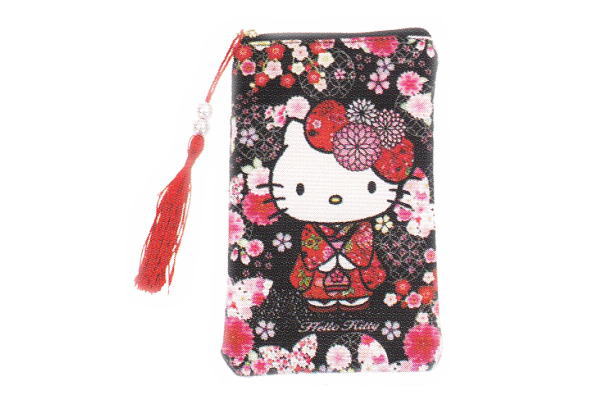 楽天市場】【ハローキティ】和柄縦長ポーチ【桜蝶】【和柄】【和風
