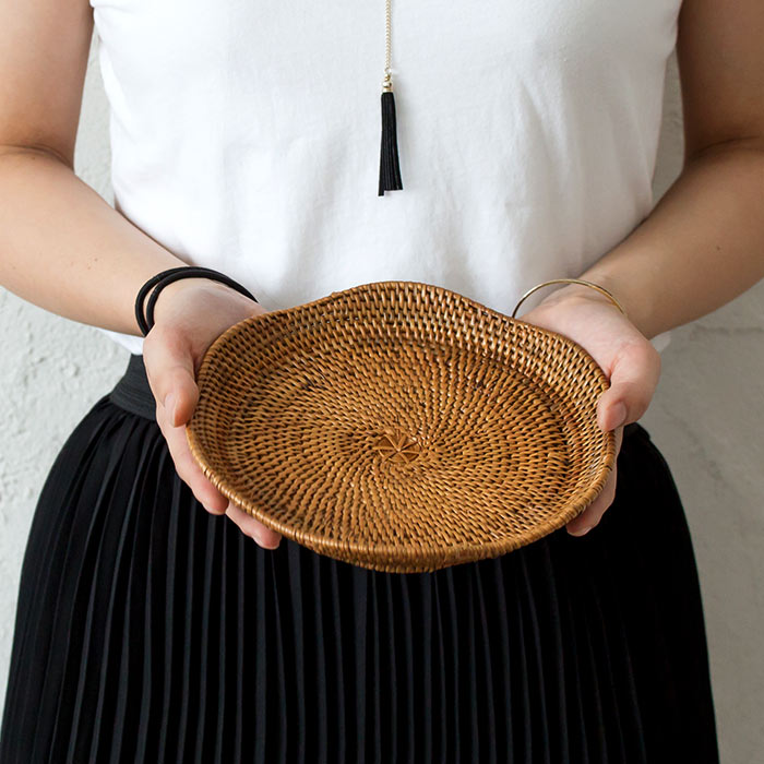 楽天市場】アタで編まれた 六角形 の 薄型トレイ トレー トレイ 皿