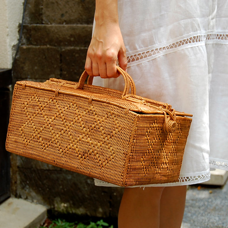 楽天市場】アタ製カゴバッグ ランチバッグM アジア雑貨 アジアン雑貨