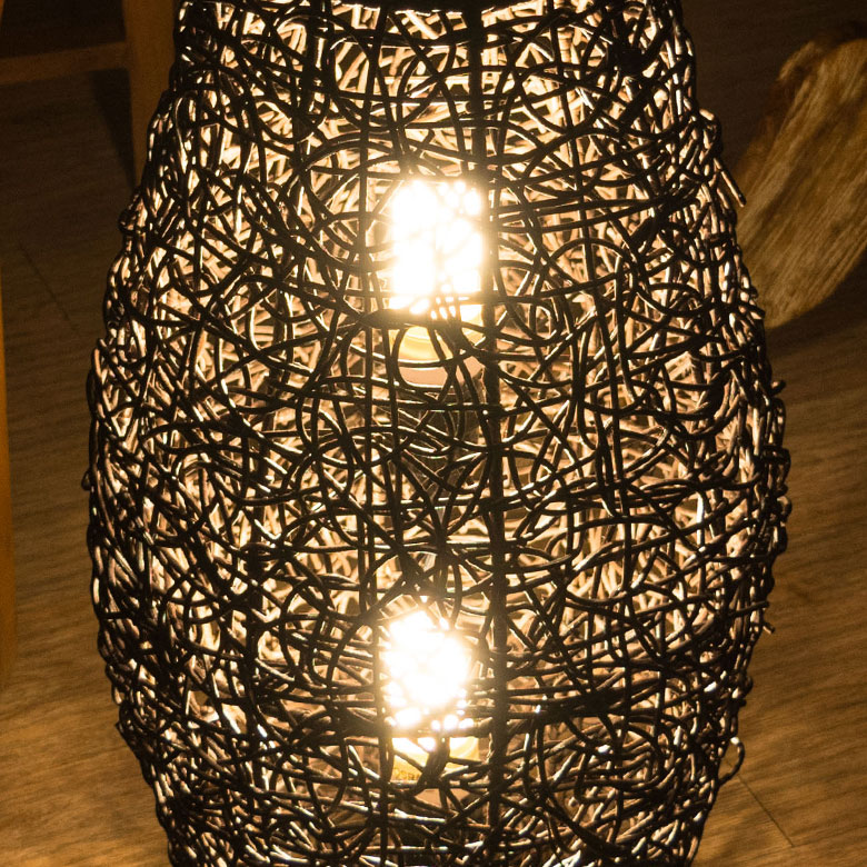 楽天市場】フロアライト コクーンタイプ Mサイズ 籐 ラタン製 LED 対応