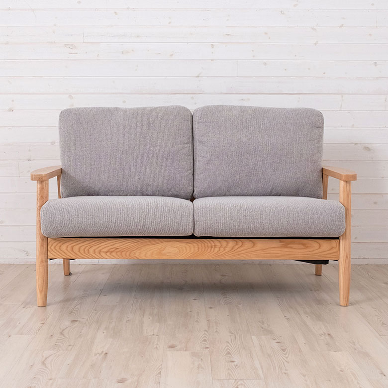 楽天市場】ソファ 2人掛け 肘掛付き 木フレーム ファブリック 幅140cm