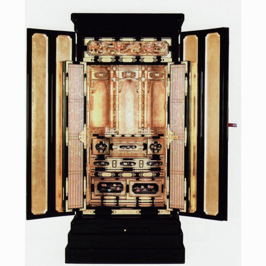 楽天市場】仏壇 地袋付仏間用 京型 「聖 18×43号」彫欄間蒔絵入（西