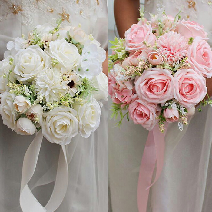 楽天市場】ブーケ【2カラー展開】 ウェディングブーケ 造花ブーケ