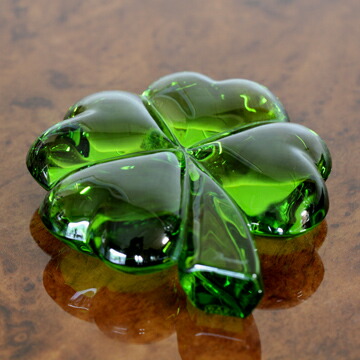 楽天市場】バカラ(Baccarat) 置物 四葉のクローバー(グリーン)#bcr1762