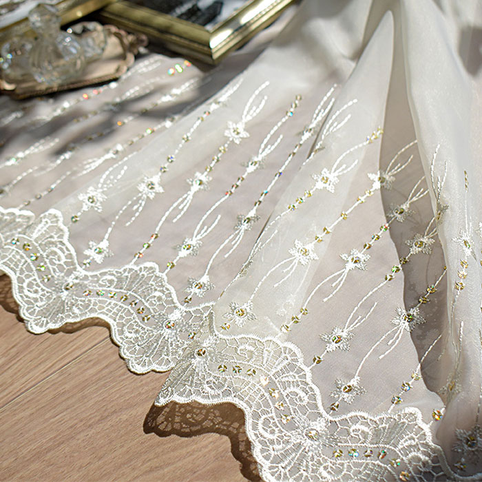 楽天市場】カフェカーテン トルコレース スパンコール 小窓 つっぱり棒