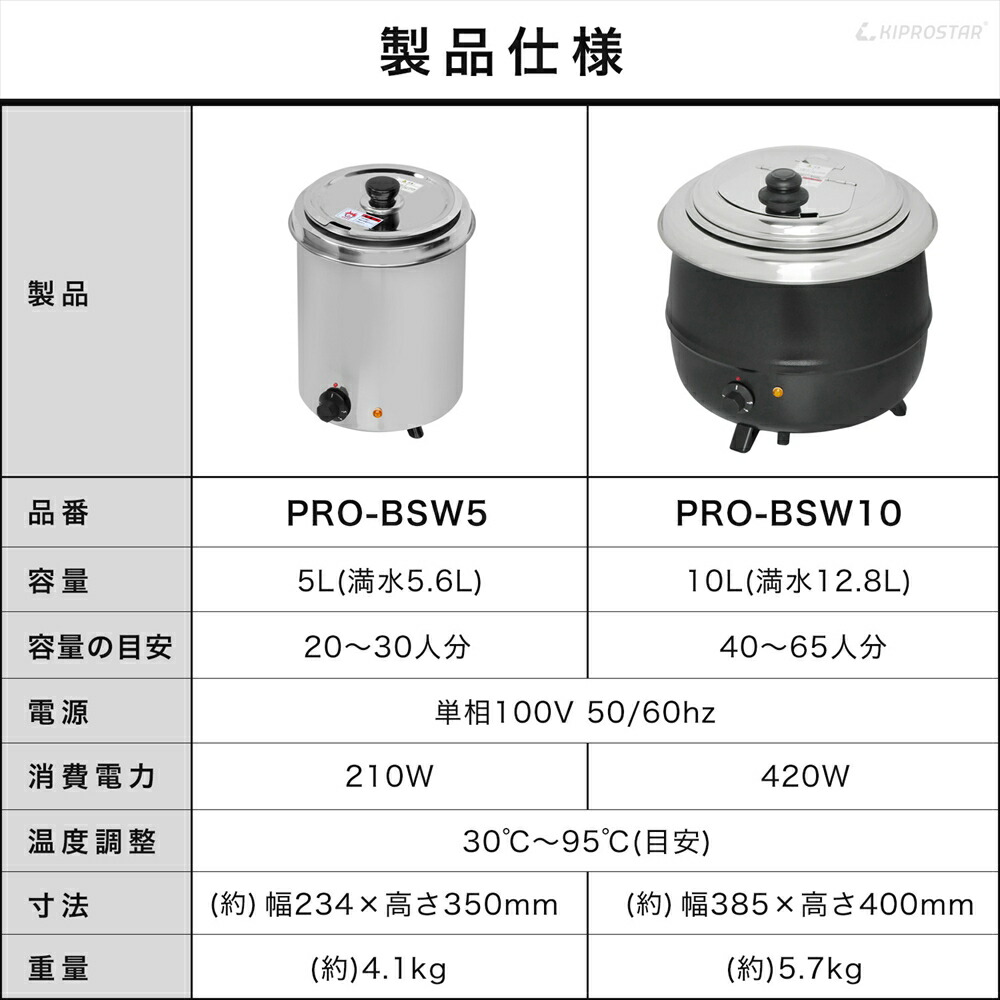 楽天市場】KIPROSTAR スープジャー 5L (満水5.6L) PRO-BSW5【スープ